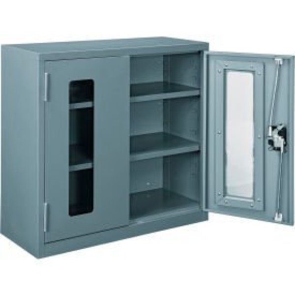Global Equipment Clear View Wall Storage Cabinet Assembled 30"W x 12"D x 30"H Gray 269876CV-GY
